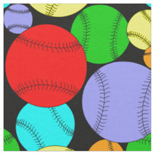 Colorful Baseball Pattern  Fabric