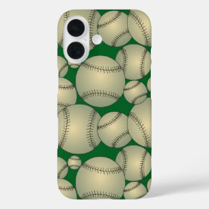 Colorful Baseballs Pattern iPhone 16 Case