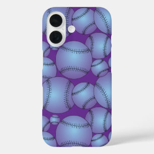 Colorful Baseballs Pattern iPhone 16 Case