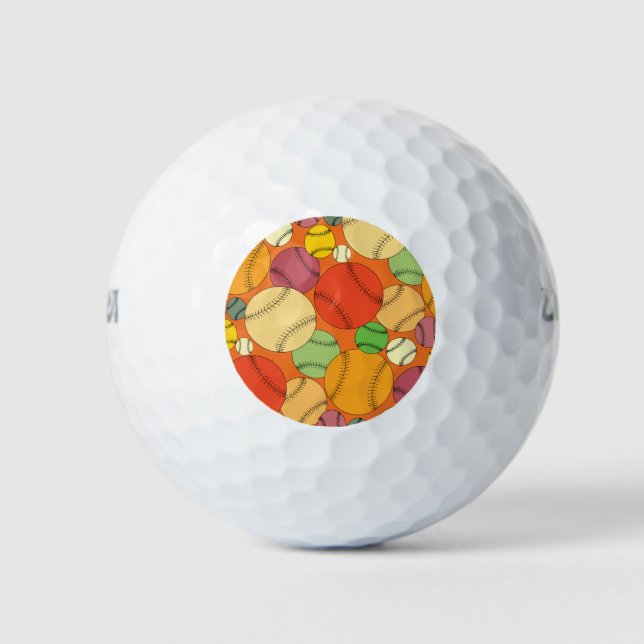 Colorful Baseballs Pattern Golf Balls (Front)