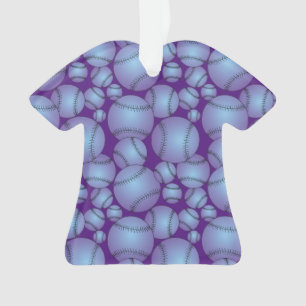 Colorful Baseballs Pattern Purple Ornament