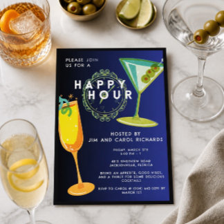 Colorful Basic Happy Hour Invitation