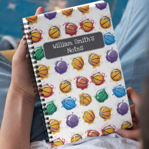 Colorful Basket Balls Kids Back To School Notebook