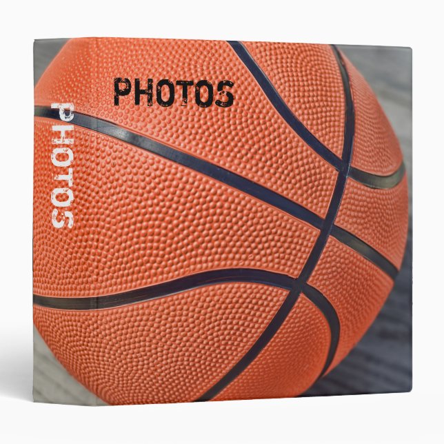 Colorful Basketball 1.5" Photo Album 3 Ring Binder (Front/Spine)