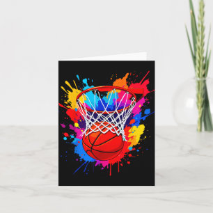 Colorful Basketball Color Splaie Dye Hoop Net Grap Card