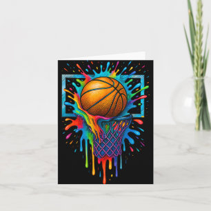 Colorful Basketball Color Splash Hoop Net Slam Dun Card