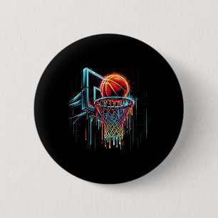 Colorful Basketball Dripping Color Splash Hoop Net Button