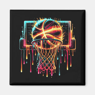 Colorful Basketball Dripping Color Splash Hoop Net Magnet