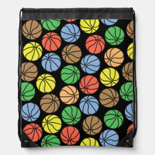 Colorful Basketball Pattern Drawstring Bag