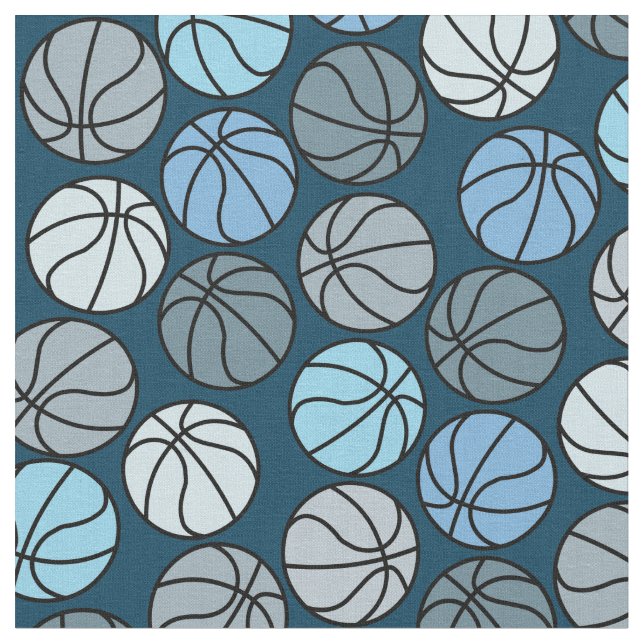 Colorful Basketball Pattern  Fabric (Close Up)