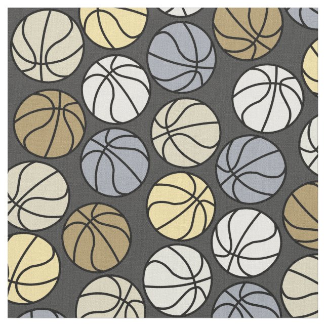 Colorful Basketball Pattern Fabric (Close Up)