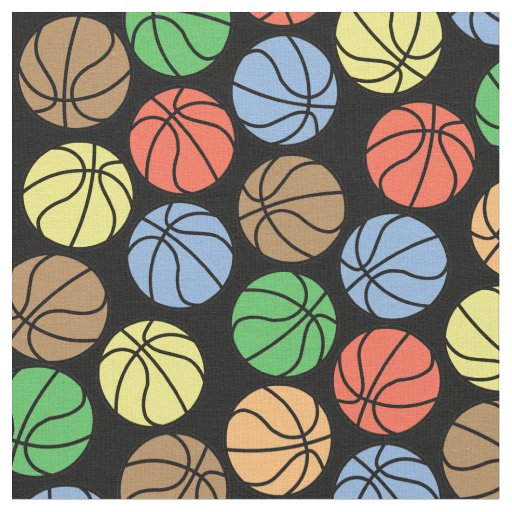 Colorful Basketball Pattern Fabric