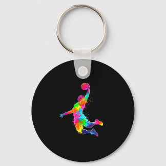 Colorful basketball player for sports basketball keychain