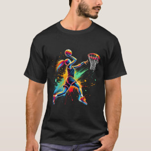 Colorful Basketball Player Girls T-Shirt