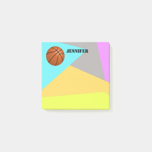 colorful basketball post it note to personalize