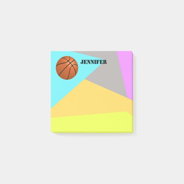 colorful basketball post it note to personalize (Front)