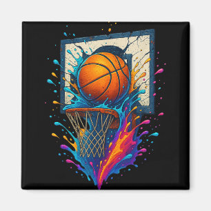 Colorful Basketball Slam Dunk Splash Hoop Backboar Magnet