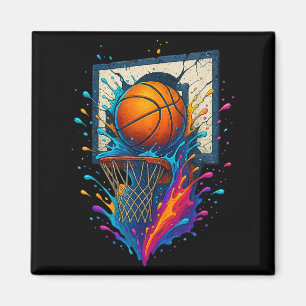 Colorful Basketball Slam Dunk Splash Hoop Backboar Magnet