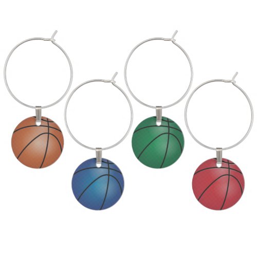 Colorful Basketball Sport Balls Wine Charm
