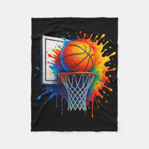 Colorful Basketball Street Style With Graffiti Dri Fleece Blanket