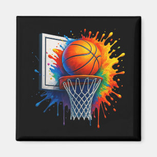 Colorful Basketball Street Style With Graffiti Dri Magnet