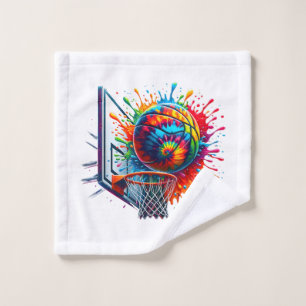 Colorful Basketball Tie Dye Color Basketball Hoop Wash Cloth