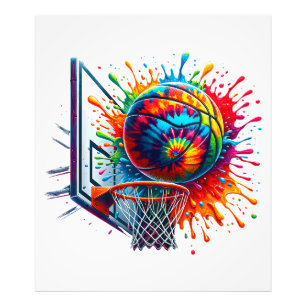 Colorful Basketball Tie Dye Color Splash Basketbal Photo Print