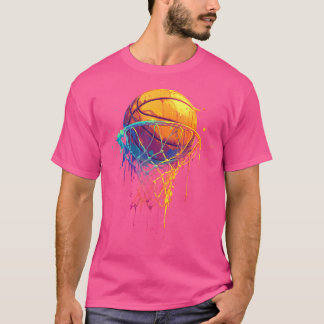 Colorful Basketball Tie Dye Color Splash Basketbal T-Shirt