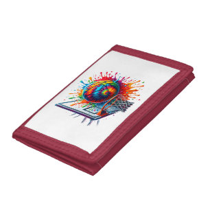 Colorful Basketball Tie Dye Color Splash Basketbal Tri-fold Wallet