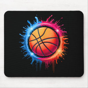 Colorful Basketball Tie Dye Color Splash Hoop Net Mouse Pad