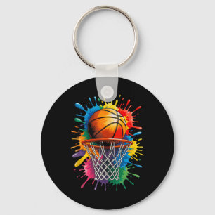 Colorful Basketball Tie Dye Colour Splaank Top Keychain