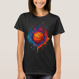 Colorful Basketball Tie Dye Splash Soundwave Stree T-Shirt
