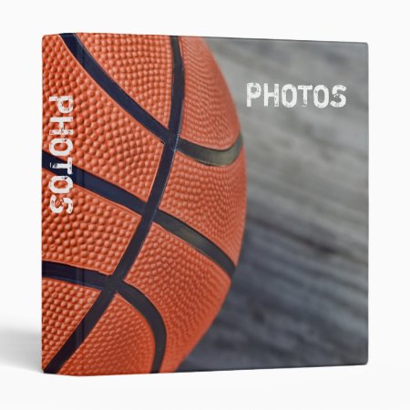 Colorful Basketball Wraparound 1" Photo Album 3 Ring Binder
