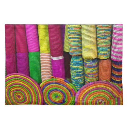 Colorful Baskets At Market Placemat