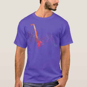Colorful Bass Clarinet on Music sheet Contrabass C T-Shirt