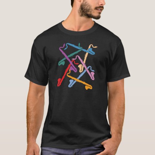 Colorful Bass Clarinets T_Shirt