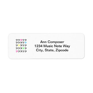 Colorful Bass Clef Label
