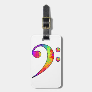 Colorful Bass Clef Luggage Tag