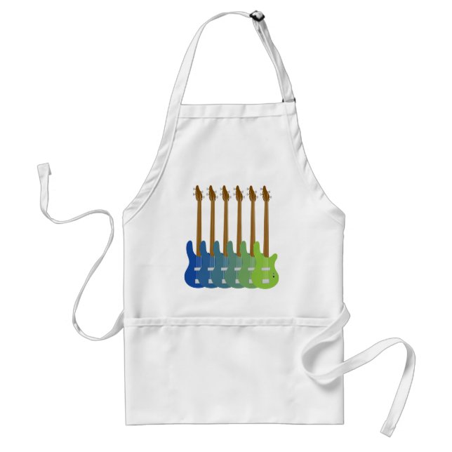 Colorful Bass Guitars Adult Apron (Front)