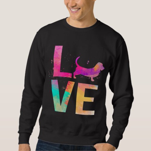Colorful Basset Hound Dog Mom Gifts Basset Hound Sweatshirt