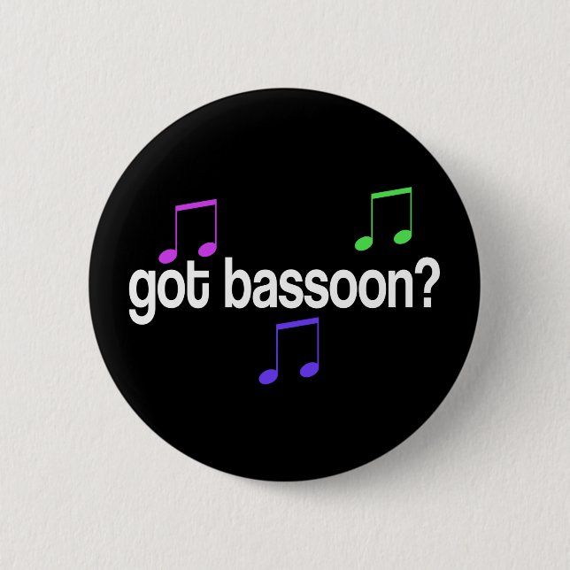 Colorful Bassoon Pinback Button (Front)