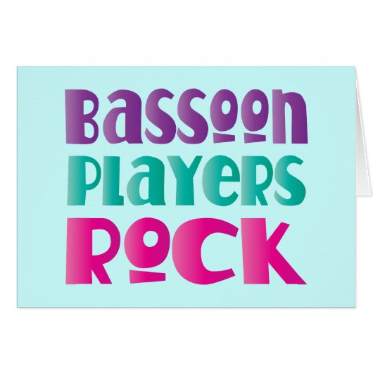 Colorful Bassoon Players Rock Music Gift (Front Horizontal)