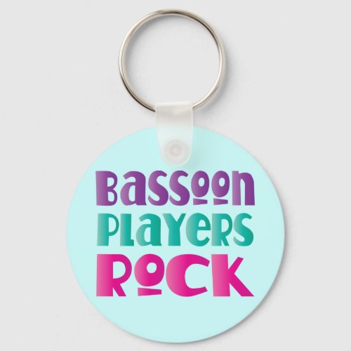 Colorful Bassoon Players Rock Music Gift Keychain
