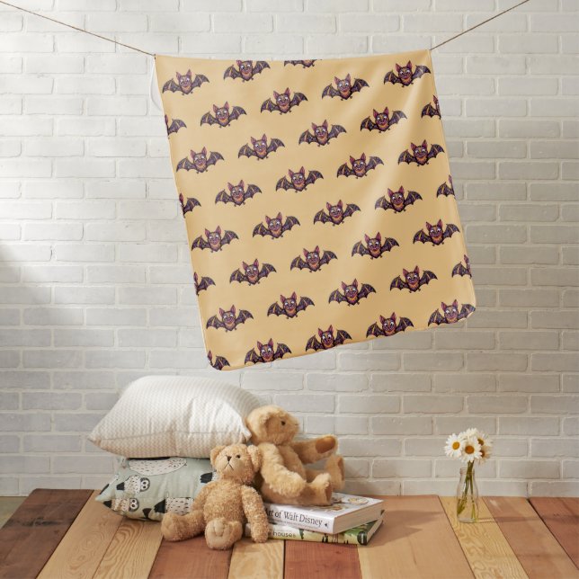 Colorful Bat Baby Blanket (In Situ)