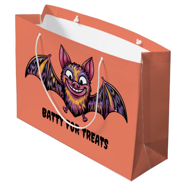Colorful Bat Large Gift Bag (Back Angled)