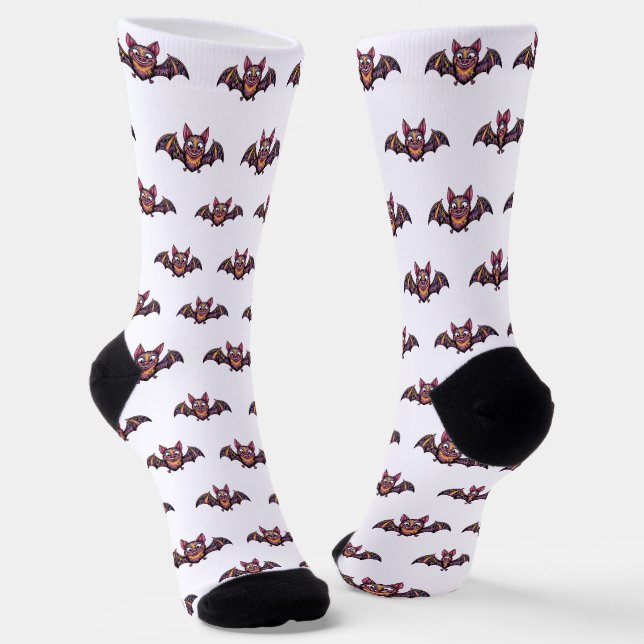 Colorful Bat Socks (Angled)