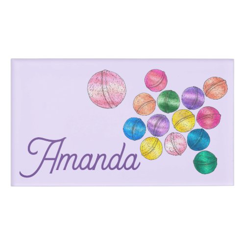Colorful Bath Shower Bomb Beauty Products Shop Name Tag