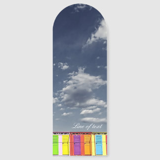 Colorful bathing huts bookmark business card