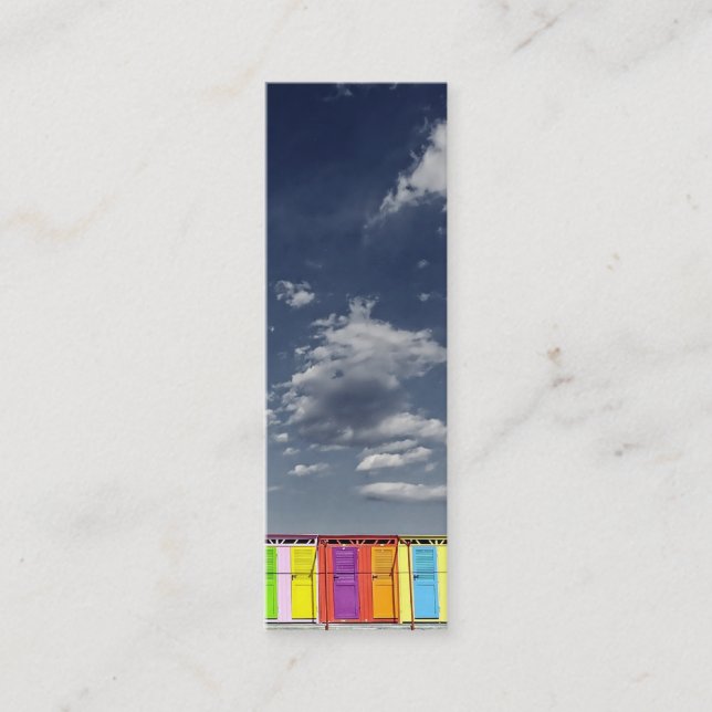 Colorful bathing huts bookmark business card (Front)