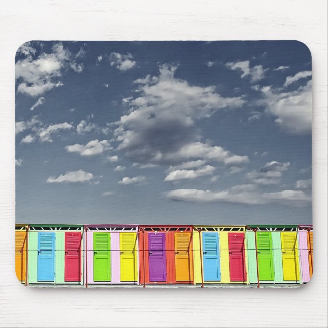 Colorful bathing huts Mousepad (Front)